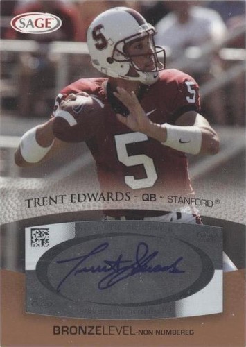 2007 SAGE Autographed Football Trent Edwards #A15