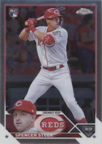 topps 2023 spencer steer ステア　サイン　1/1 1枚限 2023 Topps Chrome Update Autograph Purple #ACSS Spencer