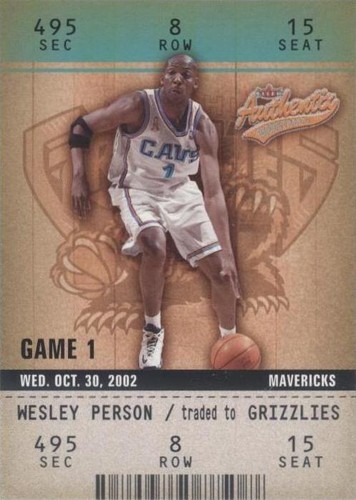 2002-03 Fleer Authentix - Wesley Person #79