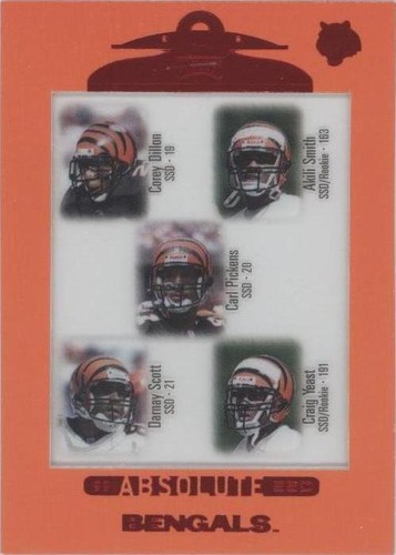 1999 Playoff Absolute SSD Akili Smith Carl Pickens Corey Dillon #136