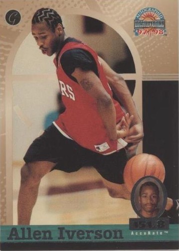 1997 Score Board Autographed Basketball - Allen Iverson #20