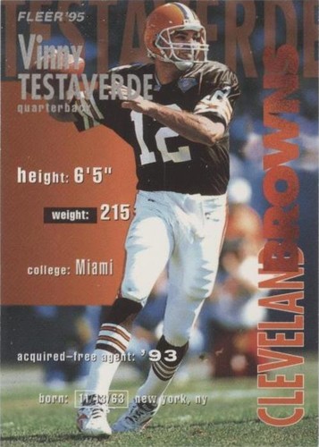 1995 Fleer Shell FACT Vinny Testaverde #71