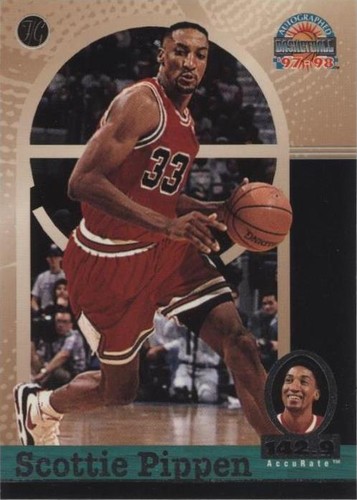 1997 Score Board Autographed Basketball - Scottie Pippen #36