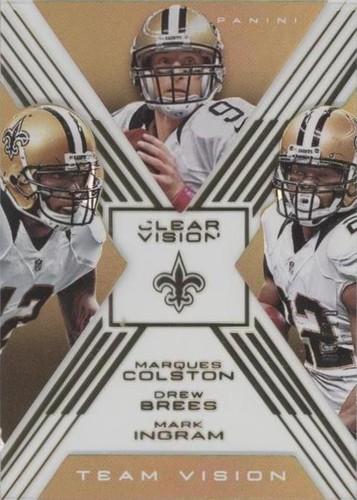 2015 Panini Clear Vision Drew Brees Mark Ingram Marques Colston #TV-18