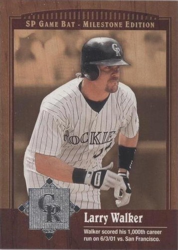 2001 SP Game Bat Edition Milestone - Larry Walker #90