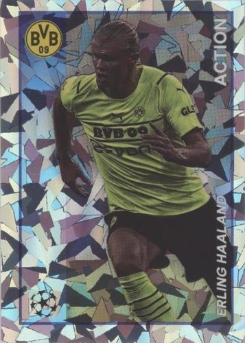 2021-22 Topps Merlin's Heritage 97 UCL Erling Haaland #129