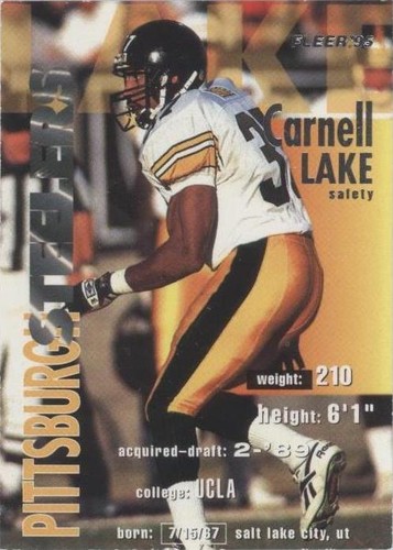 1993 Fleer Game Day #37 Carnell Lake card, Pittsburgh 1993 Fleer Game Day #37 Carnell Lake card, Pittsburgh