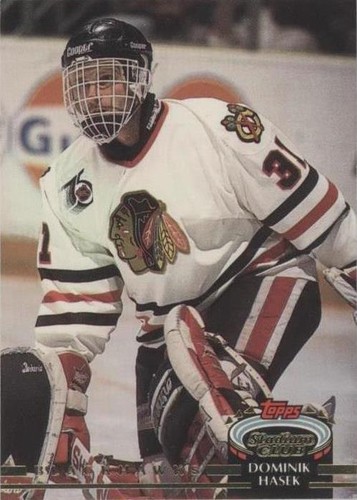 その他 NHL Dominik Hasek game used emblem 1992-93 Score American Dominik Hasek Hockey Card #373