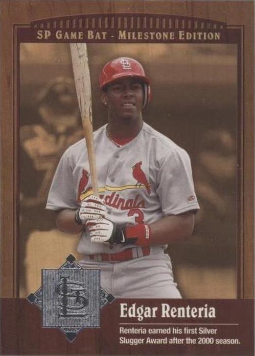 2001 SP Game Bat Edition Milestone - Edgar Rentería #54