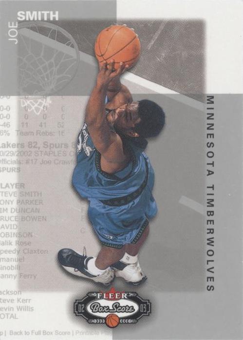 2002-03 Fleer Box Score - Joe Smith #69