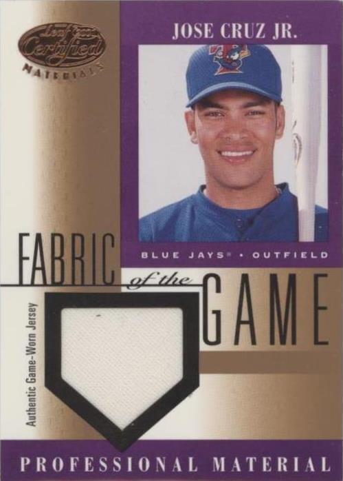 2001 Leaf Certified Materials - Jose Cruz Jr. #FG-115