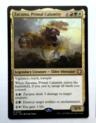 MTG-Zacama, Primal Calamity 296-Commander Ixalan, Mythic, NM/Mint Un-played! 