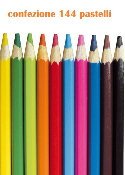 Set 144 Pezzi Pastelli Colorati Punta Spessa Disegni Colori Bambini Scuola dfh