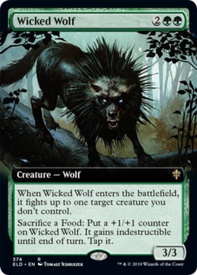 Wicked Wolf (Extended Art) - Near Mint English MTG Throne of Eldraine