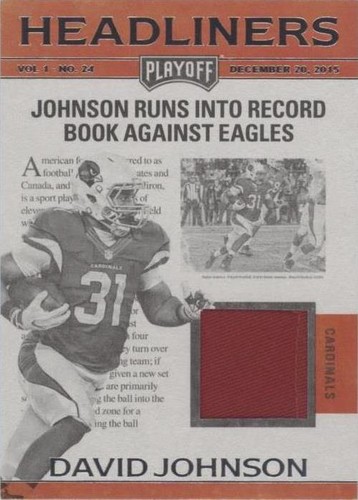 2016 Panini Playoff David Johnson #HL-DJ