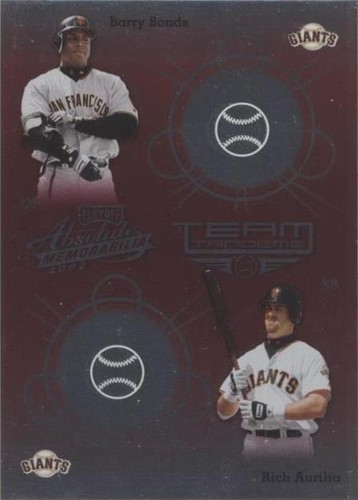 2002 Playoff Absolute Memorabilia - Barry Bonds Rich Aurilia #TT-26