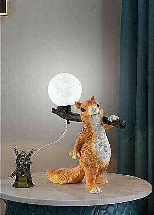 Lampada Lume Luce da Tavolo Scrivania per Cameretta Bambini Scoiattolo D06-C uni