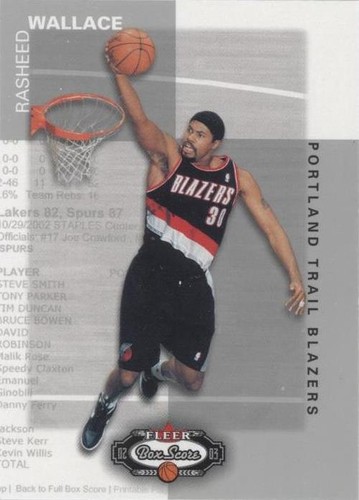 2002-03 Fleer Box Score - Rasheed Wallace #51