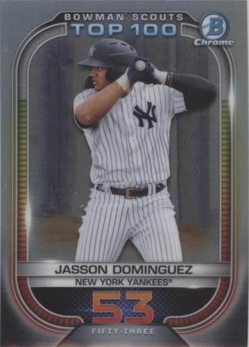 TOPPS MLBカード BOWMAN CHROME TOP 100 JASSON DOMINGUEZ #BTP-53 送料無料 中古 IT1 2021 Bowman Chrome Scout's Top 100 Jasson Dominguez BTP-53
