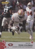 2019 Panini Instant NFL Tevin Coleman #92