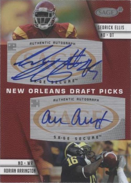 2008 SAGE Squared Adrian Arrington Sedrick Ellis #A-65