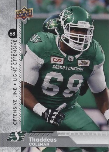 2018 Upper Deck CFL Thaddeus Coleman #13