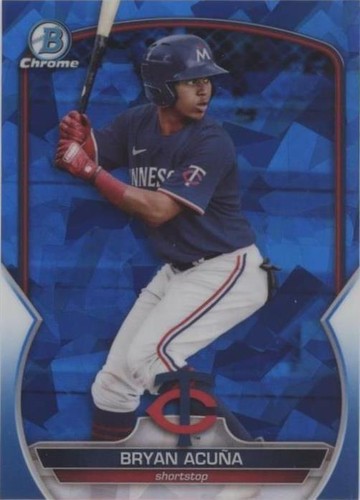 2023 Bowman Chrome Sapphire Orange Minnesota Twins Bryan Acuna 74