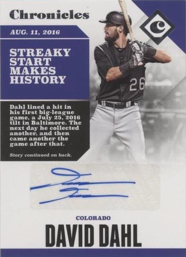 2017 Panini Chronicles - David Dahl #CA-DD