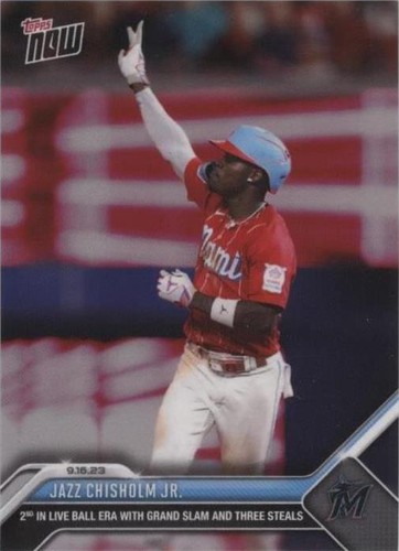 2023 Topps Now #873 Jazz Chisholm Jr. Purple Parallel Card