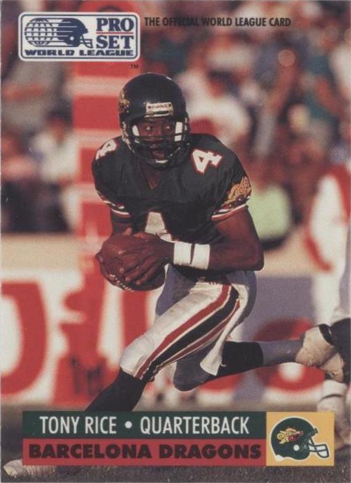 1991 Pro Set WLAF Tony Rice #39