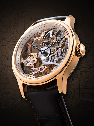 Pre-owned Thomas Earnshaw Es-8049-03 Mens Watch Bauer Mechanical Skeleton