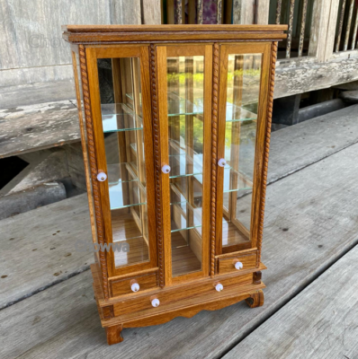 Small glass curio display cabinet deals