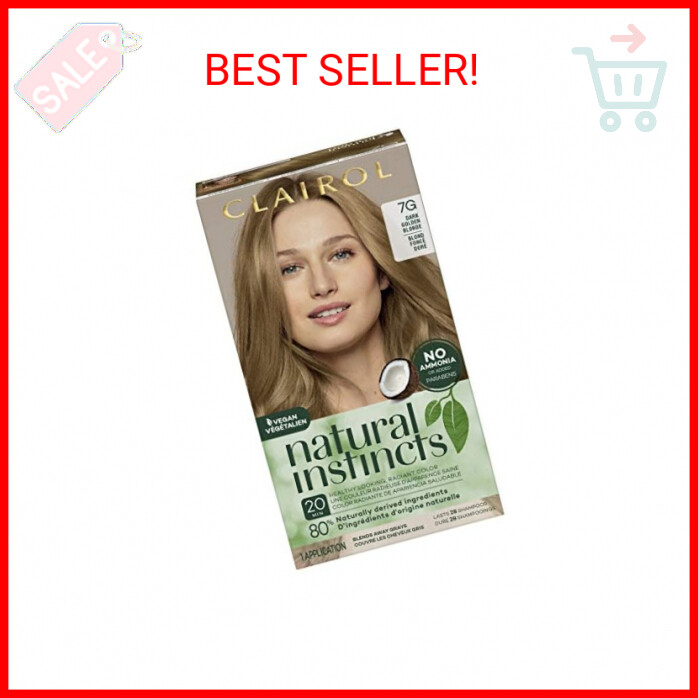 Clairol Natural Instincts Demi-Permanent Hair Dye, 7G Dark Golden Blonde Hair