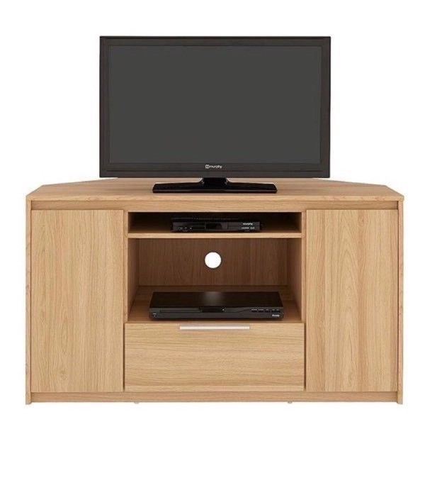 Copenhagen Corner TV Unit Fits Up To 50 Inch TV Oak Colour in