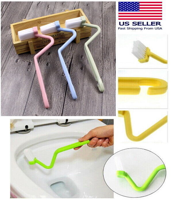 Brush Bent V-type Cleaner Clean Brush Bowl Handle Scrubber