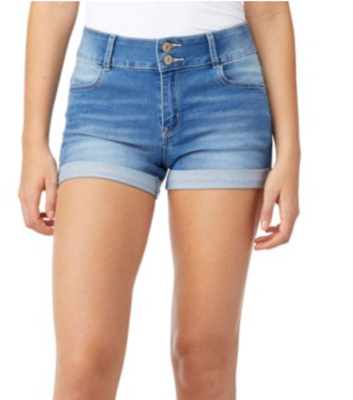 Wallflower Juniors 2 Button Roll Cuff Denim Shorts Amal size 7