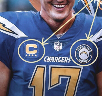 LA Charges Philip Rivers QB 2-PC: 4-Gold Star    CAPTAIN's C-PATCH + ALEX & FAYE