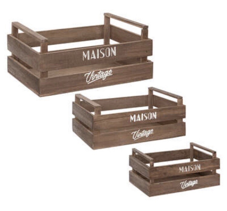3 St Holzkisten Vintage Maison Von Atmosphera Als SchÃ¶Ne Deko Oder Geschenkkiste