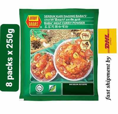 BABA's Meat Curry Powder  250gm x 8 packs Malaysia popular curry powder ship DHL