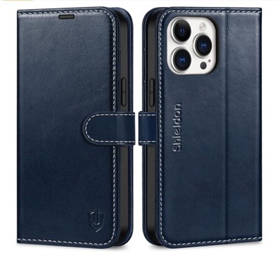 Shieldon Leather Wallet Case For IPhone 14 Pro Max 6.7 - NWOT  - Dark Blue(Navy)