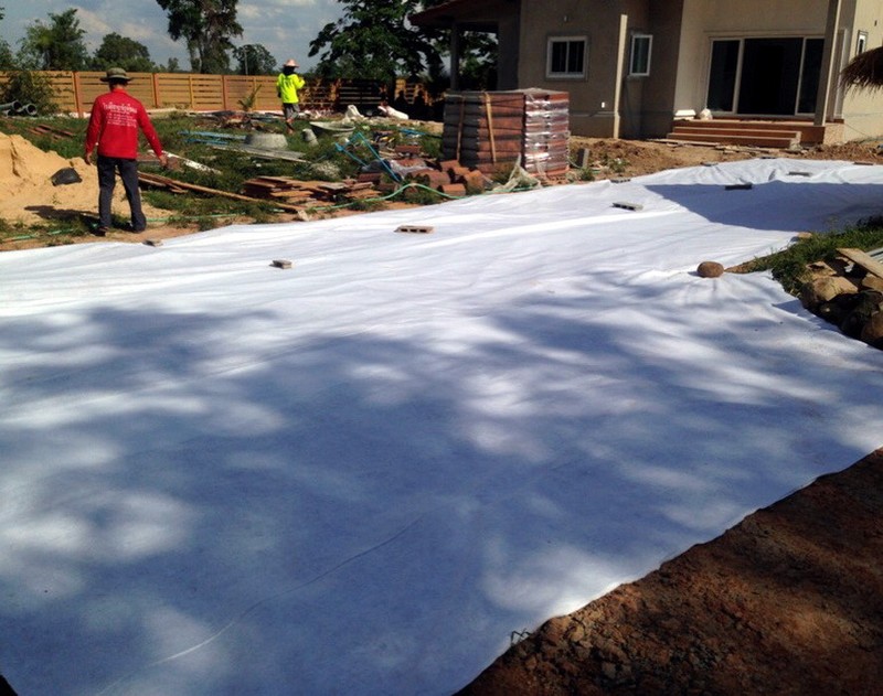 Geotextile Filter Fabric Drainage ProFab Trench Walls White Non Woven