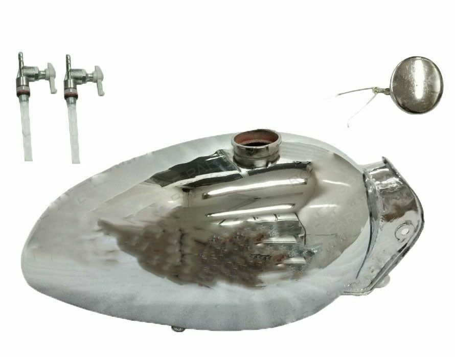 Fits Royal Enfield Interceptor Petrol Fuel Tank Chrome Plated With Tap & Cap  