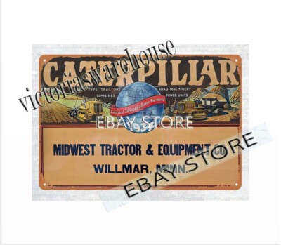 1934 CATERPILLAR tractor farm agricultural construction Crawler metal tin sign