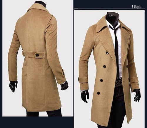 SUAVELE 【RX-0028】RELUX DOUBLE OVER COAT Pantete Man's Double Breasted Trench Coat Oversized Casual