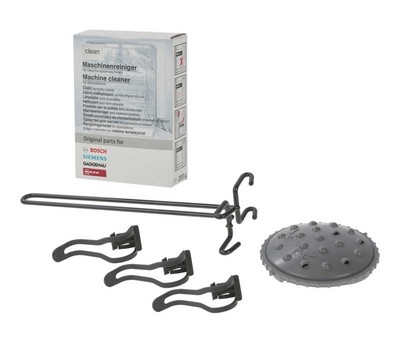 Bosch 00576338 Geschirrspüler Zubehör-Set (Reiniger, Halter, Sprühkopf, Klammer)