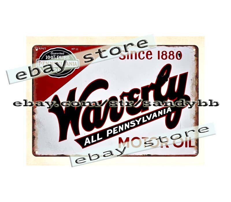 Waverly motor oil metal tin sign best wall decor ideas