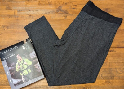 Cuddl Duds CLIMATE SPORT BASE LAYER LONG JOHNS PANTS Men's 2XL/XXL Gray NEW $50