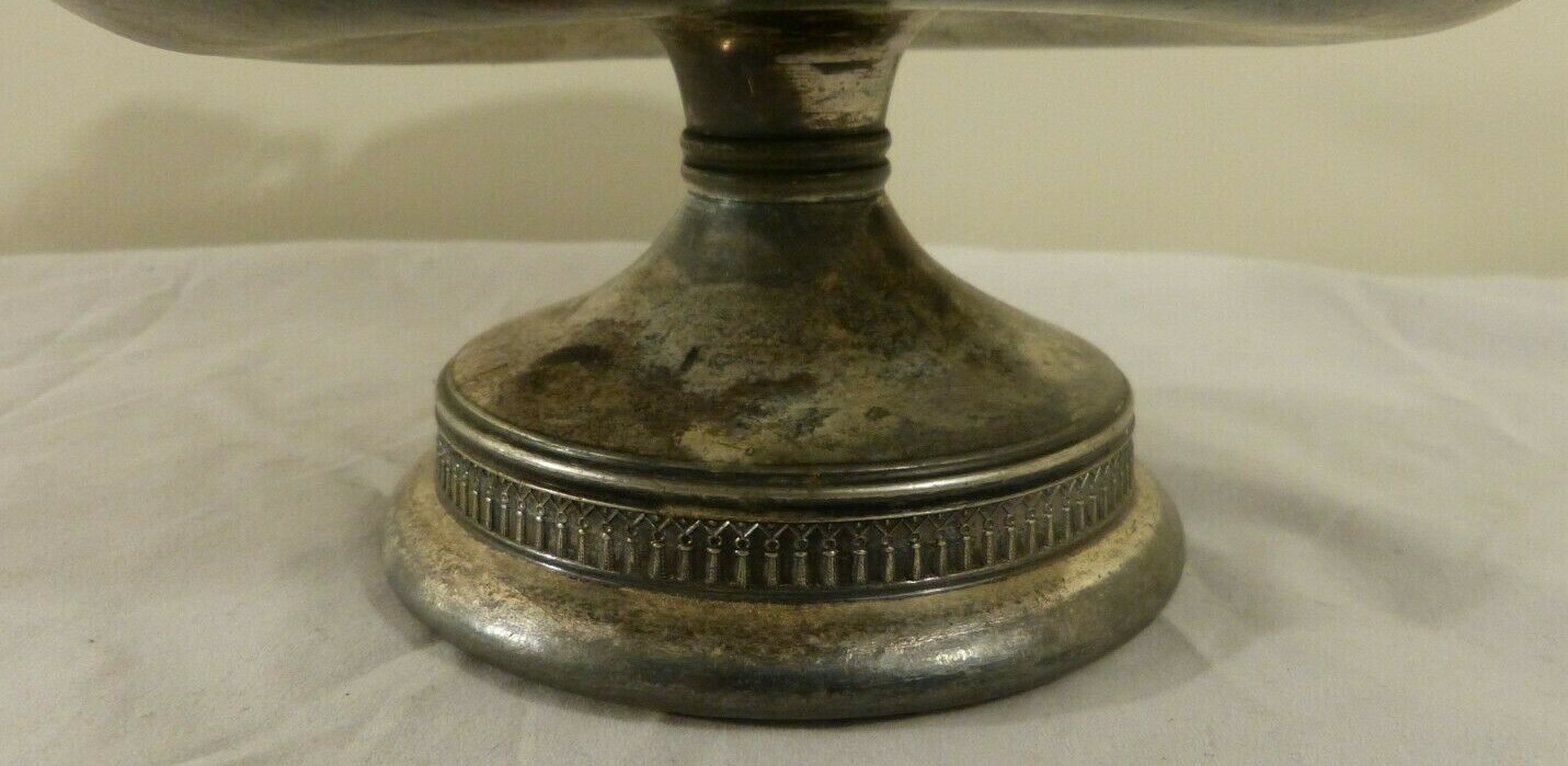 Antique Vintage Rogers Bros.Triple Plate Silver Cake Holder With Bird Designs