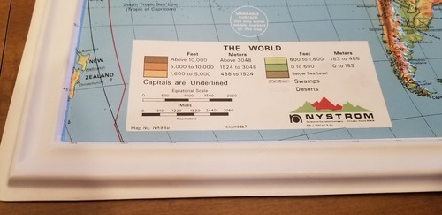 Vintage Nystrom Plastic Relief Raised Map Lot of 5 NR98b World Free Shp 28 x 18