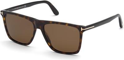 Pre-owned Tom Ford Fletcher Ft0832 52h Havana Brown Polarized Plastic 57 Men's Sunglasses